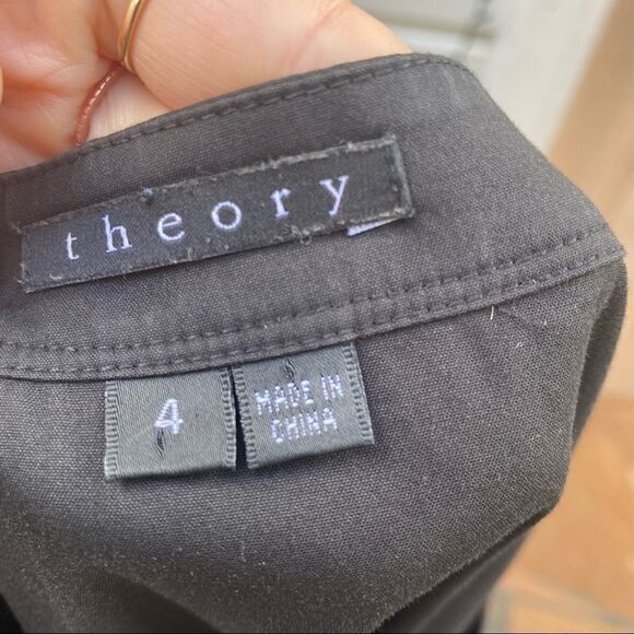 Theory black A-line cotton blend mini dress size 4 - Picture 5 of 9